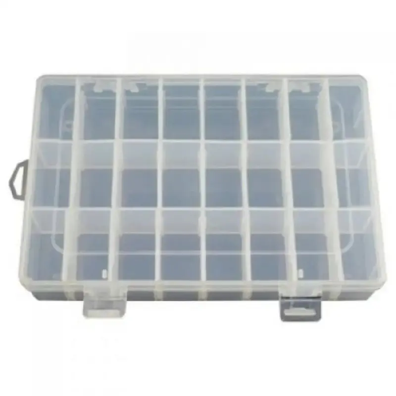 24-Compartment Adjustable Storage Box for Electronics