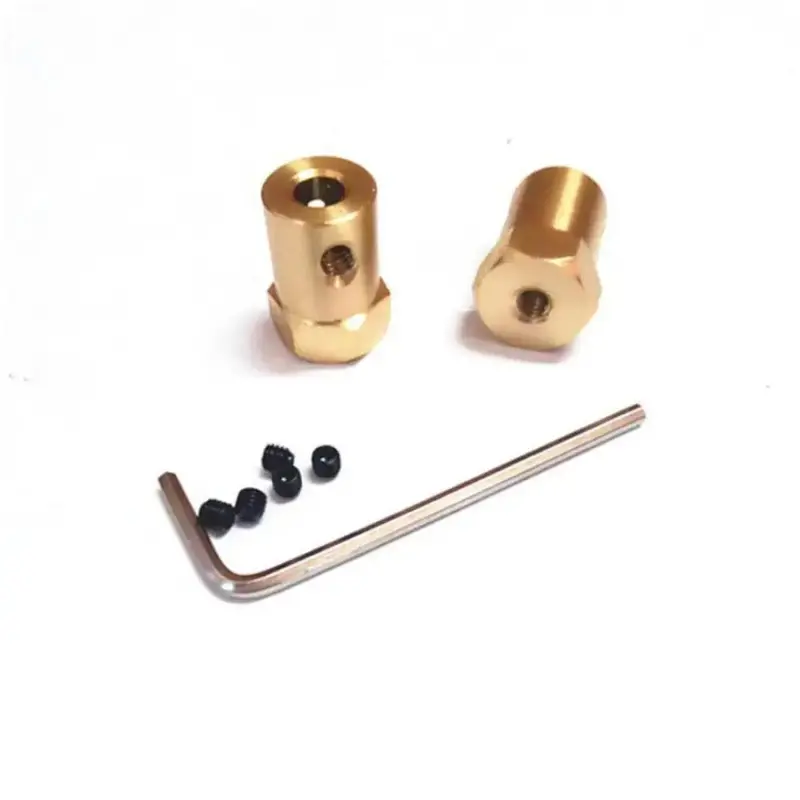 8mm Brass Hex Bore Mounting Hub for Motor Shaft Coupling & Custom Drives