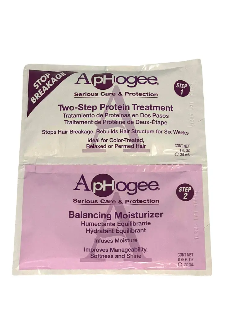 ApHogee Two-Step Protein Treatment Kit – Includes Balancing Moisturizer, 1 oz + 0.75 oz Packets