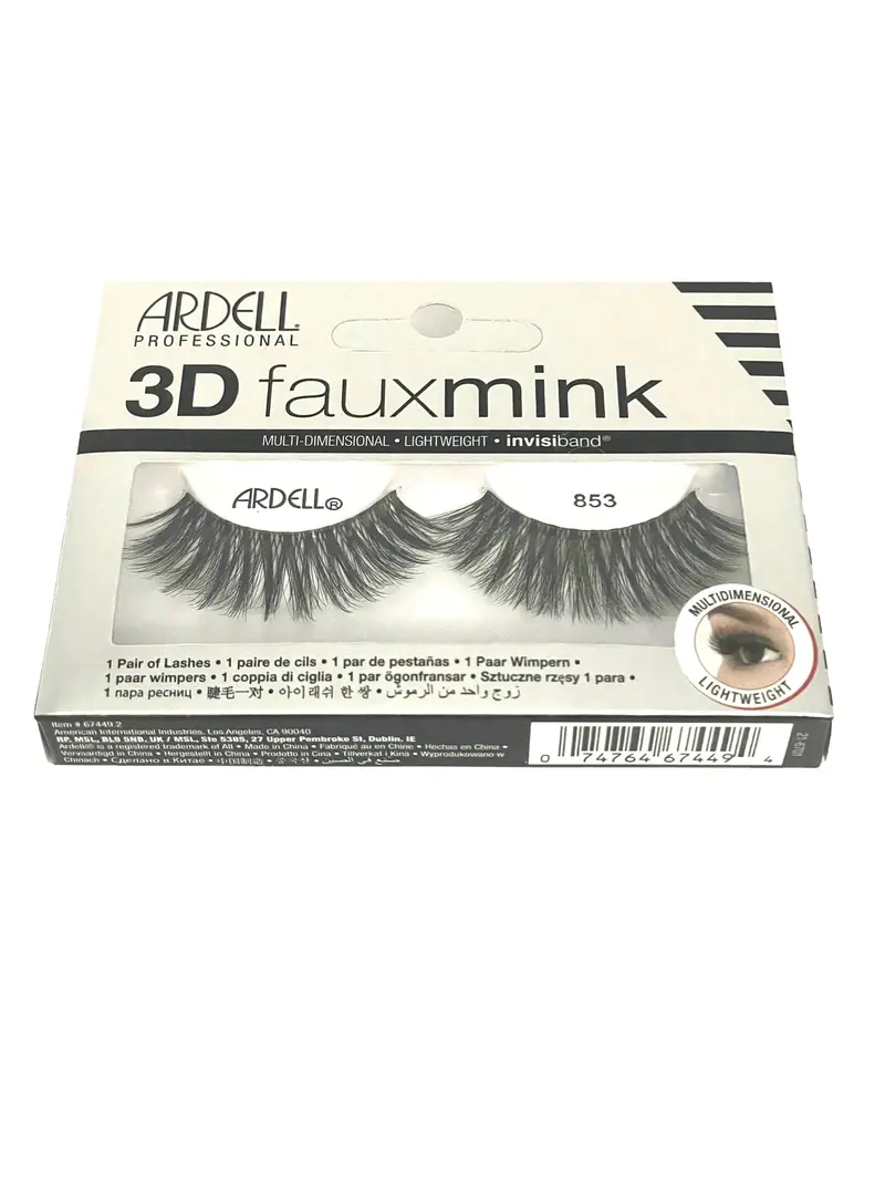 Ardell 3D Faux Mink Lashes #853 – Wispy, Layered False Eyelashes