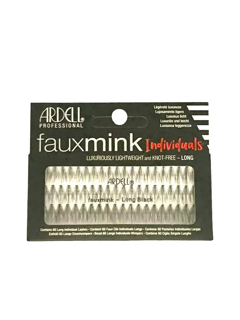 Ardell Fauxmink Individual Lashes – Knot-Free, Long Black False Eyelashes