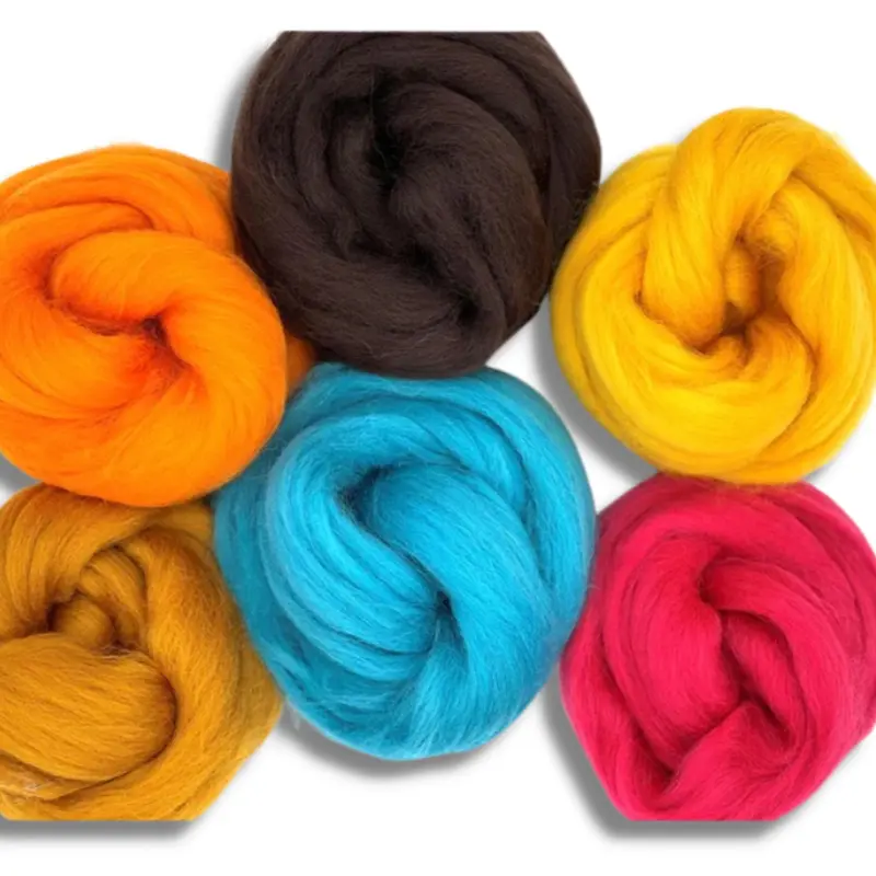 Autumn by the Sea Corriedale Wool Bundle – Hand-Dyed Tops (150g, 26 Micron)