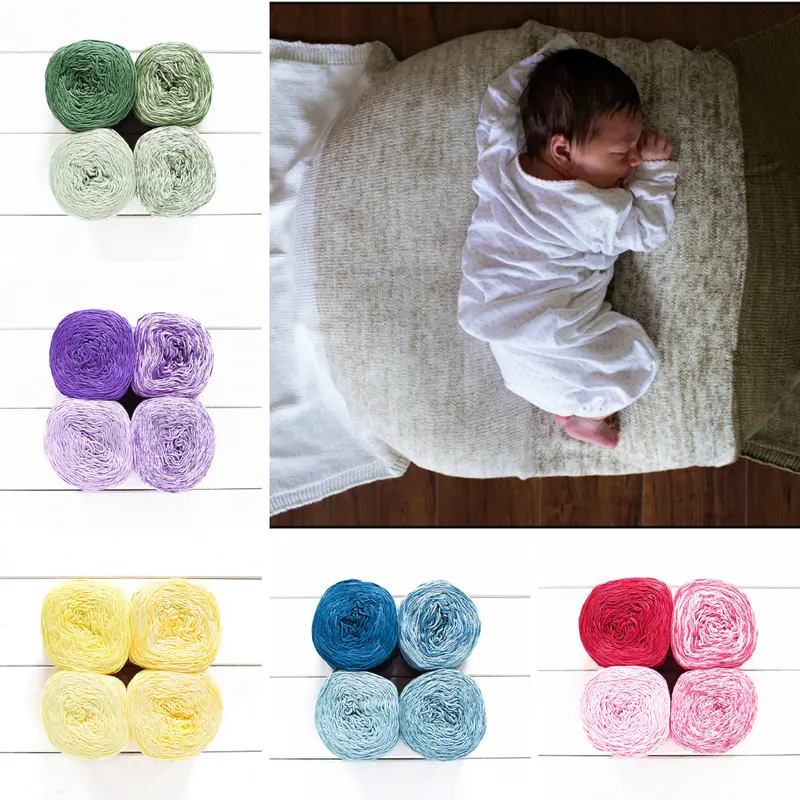 Baby Bloom Gradient Blanket Kit – Pre-Wound Yarn Set for Baby Projects