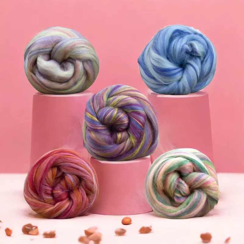 Bambino Tonal Roving – 8 oz, 85% Dyed Merino + 15% Dyed Bamboo