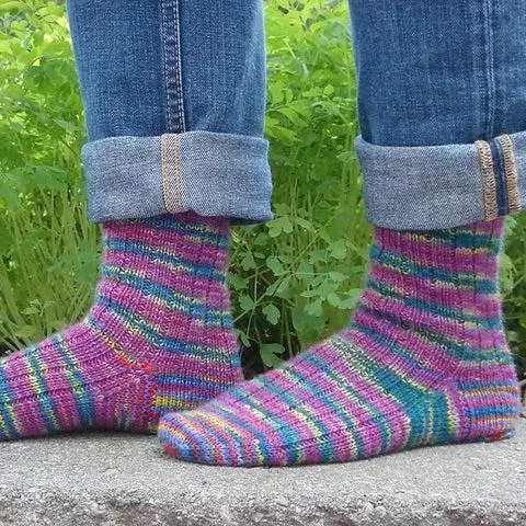 Basic Ribbed Sock Pattern – Compatible with Wildfoote Luxury Sock Yarn