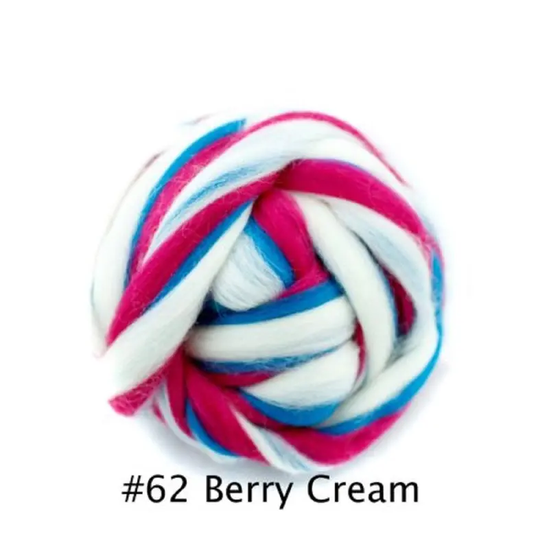 Berry Cream Polish Merino Wool Roving Top
