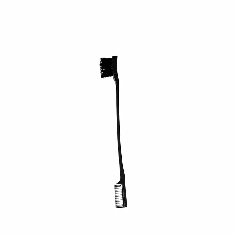 Black Double-Sided Edge Brush and Comb for Hair Control