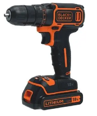 BLACK+DECKER BDCDC18-QW 18V Cordless Drill Driver – Kit with Battery & Charger