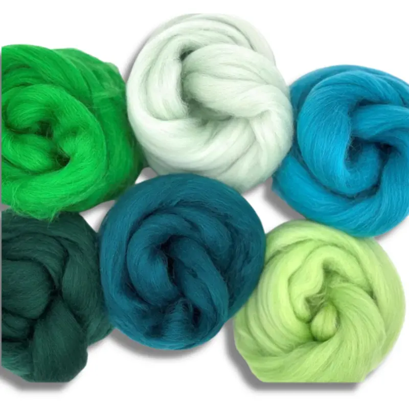 Botanical Garden Corriedale Wool Bundle – Hand-Painted Tops (150g, 26 Micron)