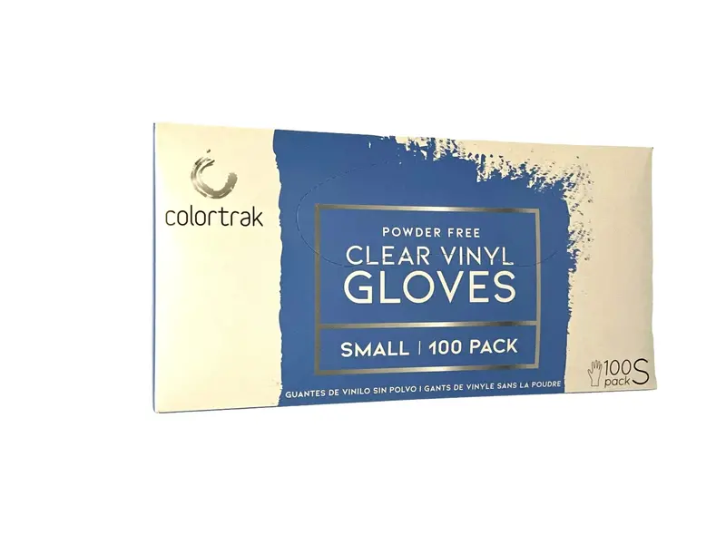 Colortrack Powder-Free Vinyl Disposable Gloves – Clear, Small, 100-Count