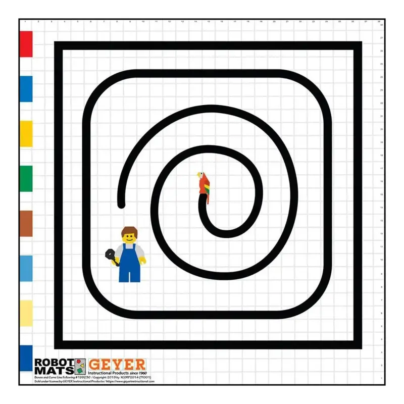 Curves and Boxes Robotics Practice Mat – Skill-Building Challenge Layout
