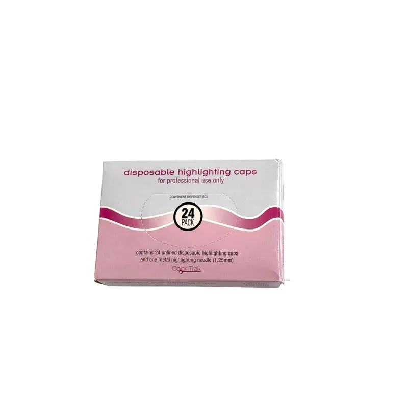 Disposable Hair Highlighting Caps (24-Pack) with Metal Highlighting Needle