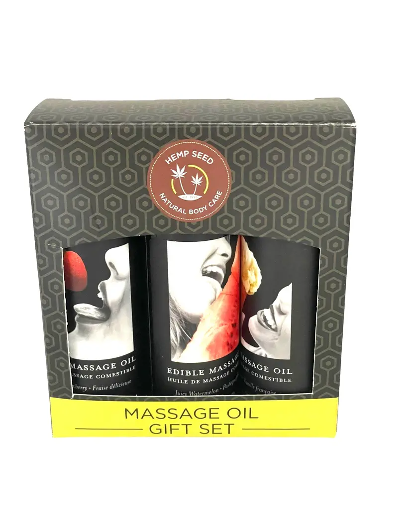Earthly Body Edible Argan Massage Oil – 3-Pack, 2 oz Each