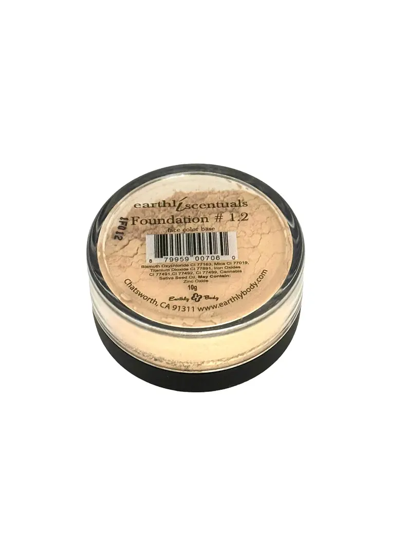 Earthly Body Natural Mineral Foundation Shade 1.2 – Buildable Coverage, 10 g