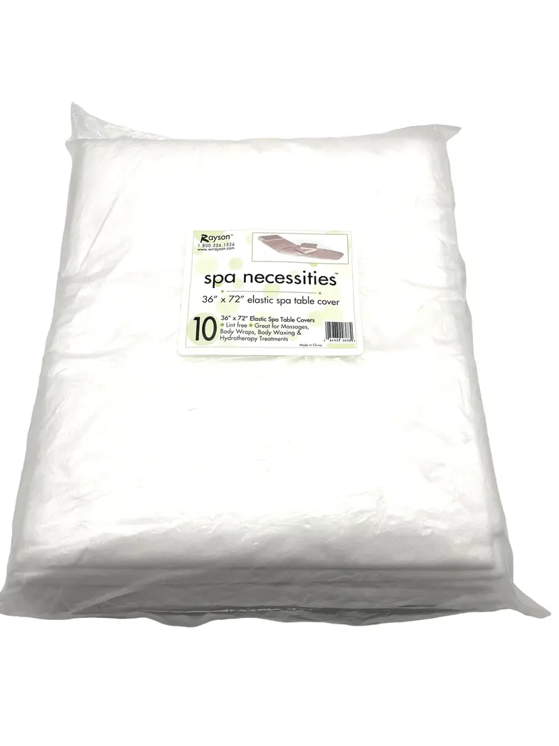 Elastic Disposable Massage Table Cover – 36″ x 72″, Pack of 10, Spa & Wellness Essential