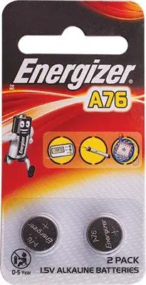Energizer A76 Alkaline Miniature Batteries – Dual-Pack, 1.5V LR44 Equivalent