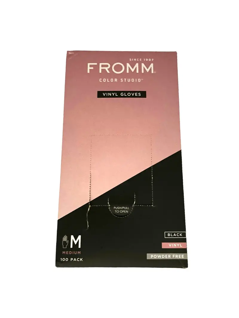 Fromm Disposable Vinyl Gloves – Powder-Free, Medium, 100-Pack