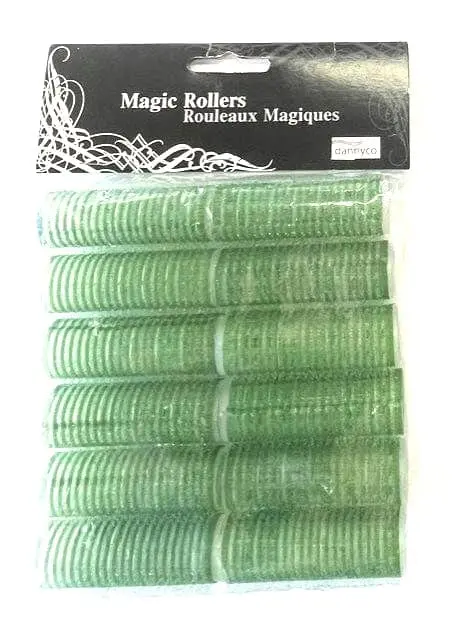 Green Self-Grip Hair Rollers – 12-Pack, 15 mm × 2.5″ for Defined Curls