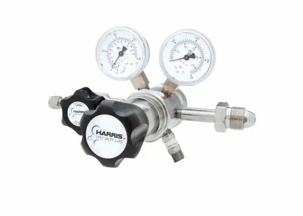 Harris 722C-500-000-D Two-Stage Ultra-High-Purity Brass Regulator For Lab-Grade Gas Delivery 1