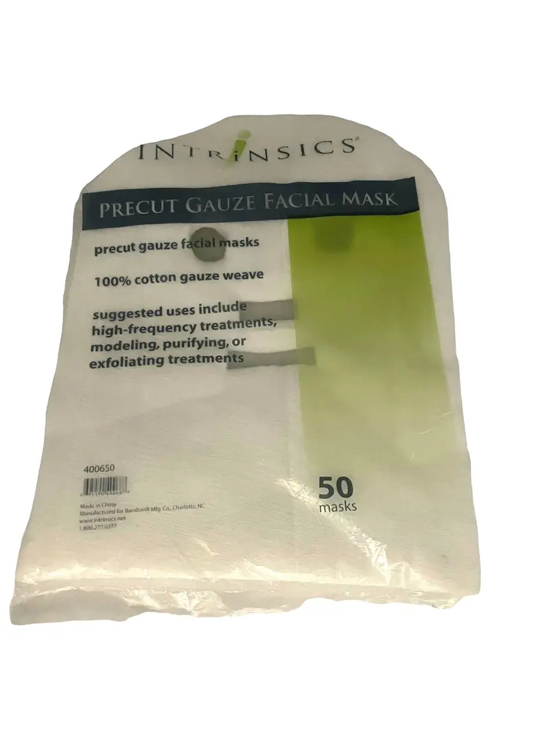 Intrinsics Pre-Cut Facial Mask Gauze – Soft, Non-Woven, 50-Count