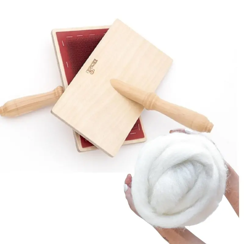 Kromski 108 TPI Hand Carder Bundle – Includes 8 oz Natural Corriedale Roving