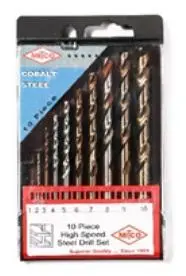 Mitco 10-Piece Industrial Cobalt Steel Drill Bit Set