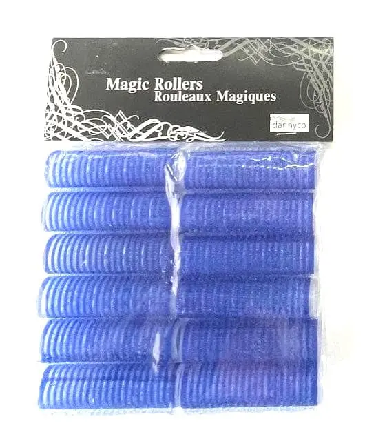 Navy Self-Grip Hair Rollers – 12-Pack, 15 mm × 2.5″ Heatless Styling Set