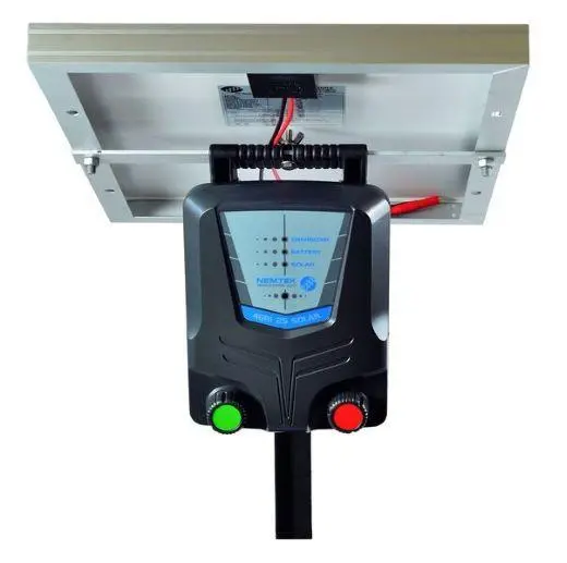 Nemtek Agri 25 km Solar-Powered Fence Energizer with 20W Panel