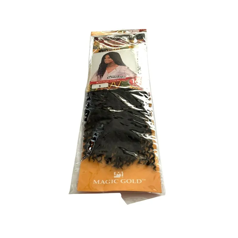 Premium Crochet Spring-Lock Braiding Hair – 16″ Black (#1)