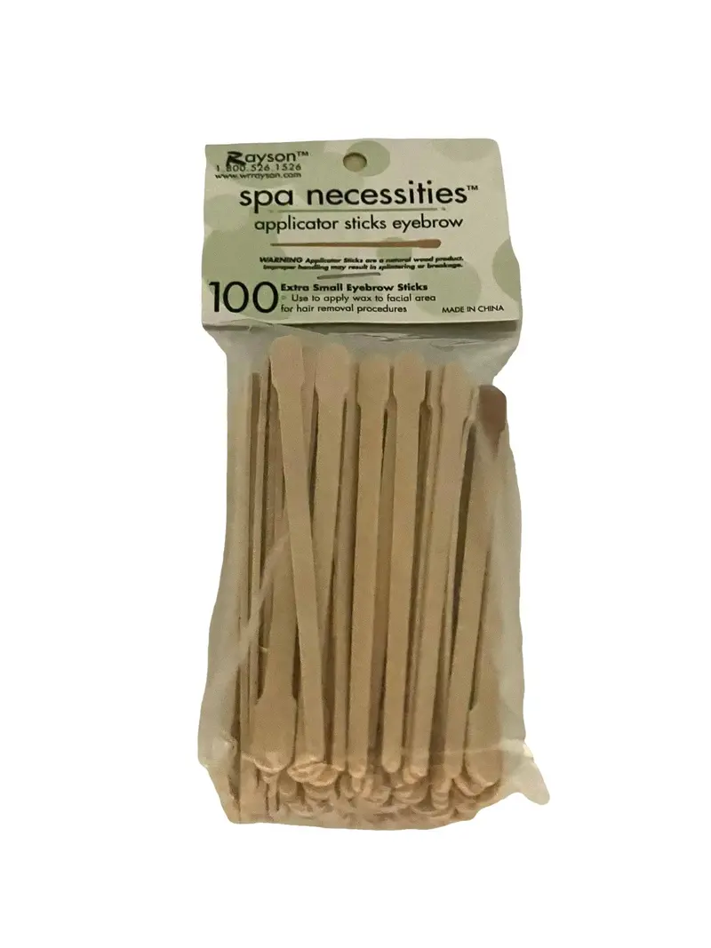 Spa Necessities Extra-Small Eyebrow Wax Sticks – Fine-Tip Precision, 100-Count