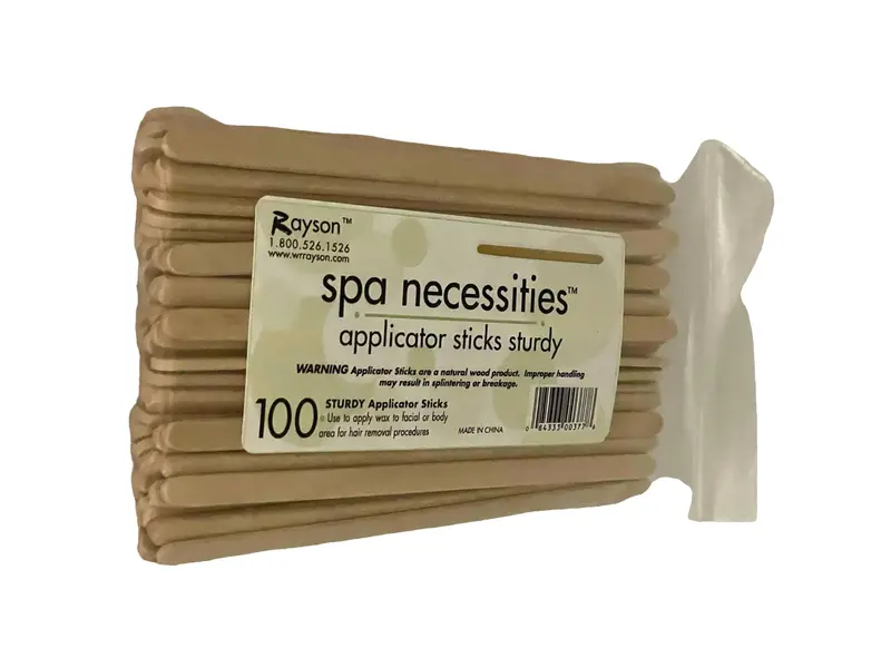 Spa Necessities Slim Wax Applicator Sticks – 1/8″ Thick, 100-Count