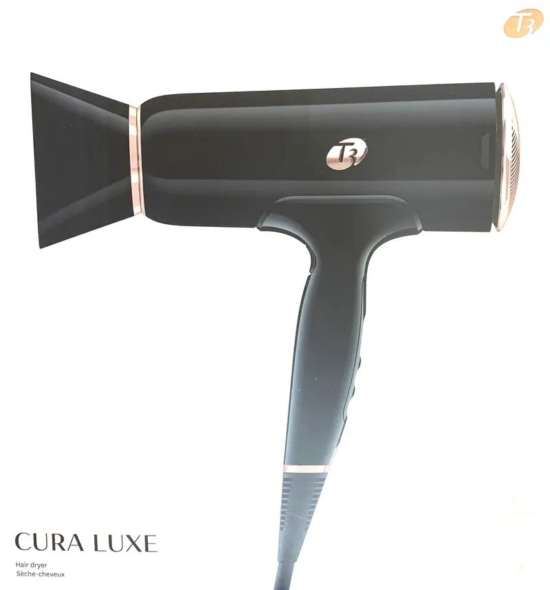 T3 Cura Luxe Ionic Hair Dryer – Black Premium Model