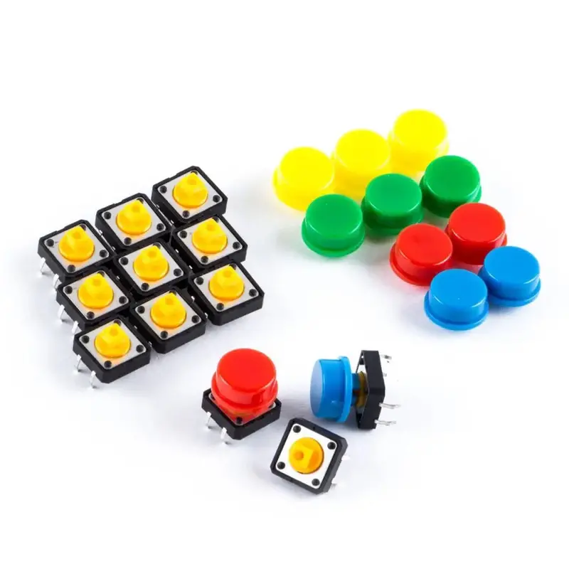 Tactile Push Button Switches – 12-Piece Assortment