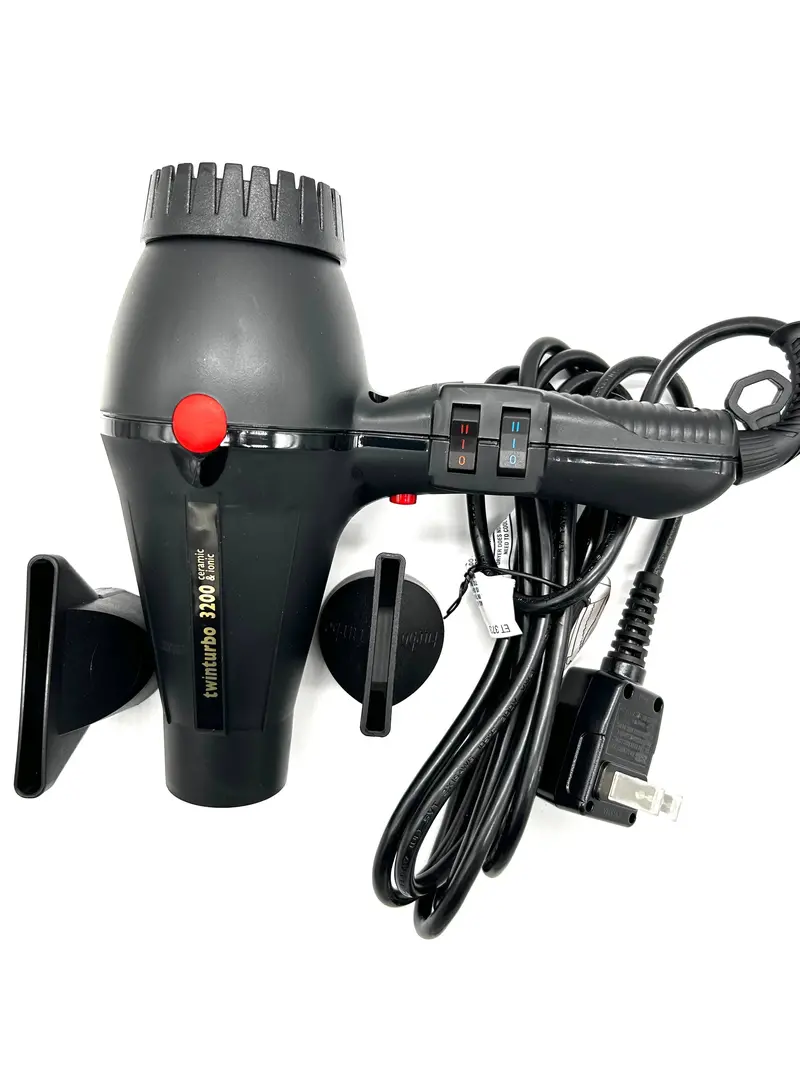 Twin Turbo Ceramic Ionic Hair Dryer – 1900W Black Model #323