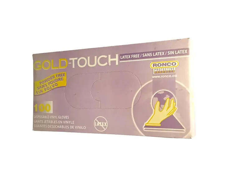 Vinyl Disposable Gloves – Latex-Free, Pure & Gold Touch, Small Size, 100-Count Pack