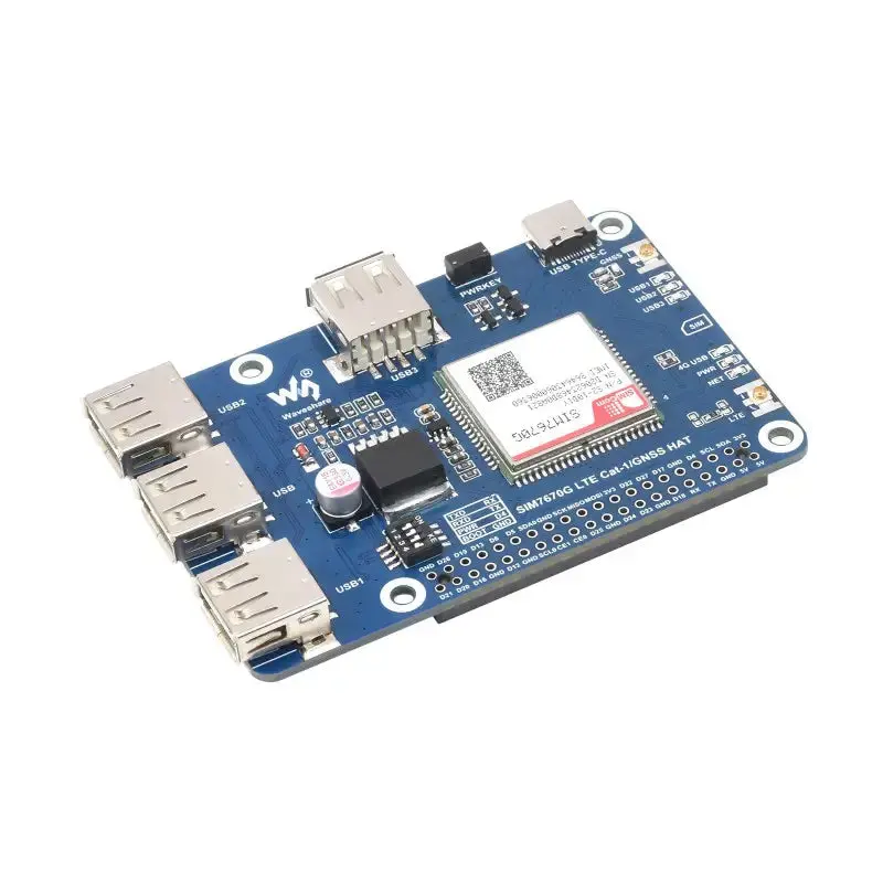 Waveshare SIM7670G Global LTE Cat-1/GNSS HAT for Raspberry Pi