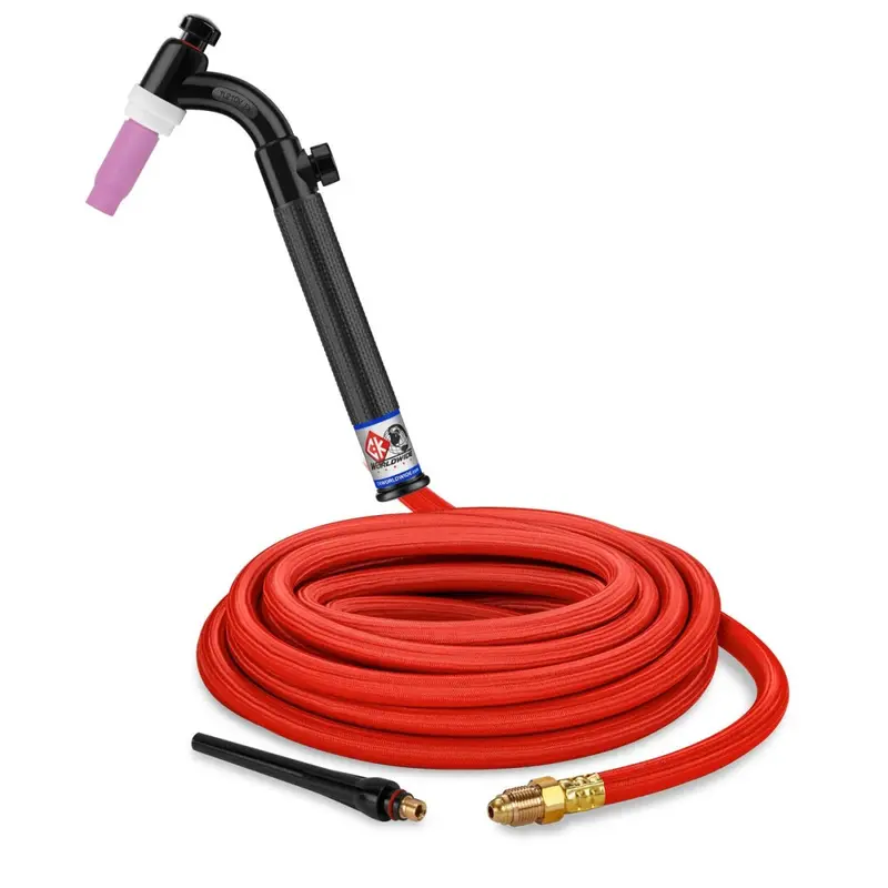 Ck Worldwide Tl2125Vhsf-Fx Flex-Head Gas-Cooled Tig Torch – 200A, 12.5 Ft Superflex Cables, Valve-Controlled 1