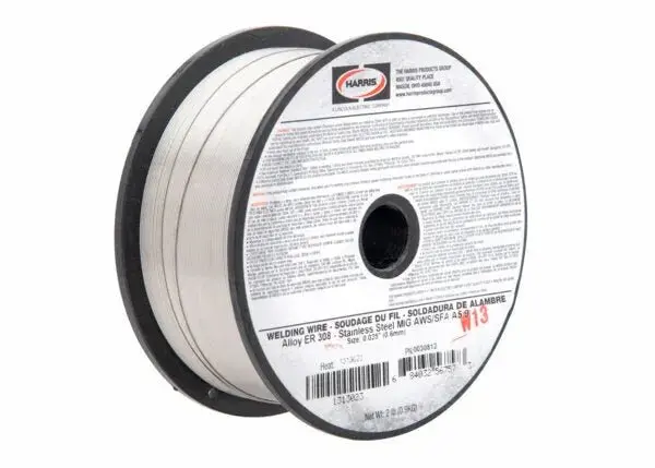 Harris 308 Stainless Steel Mig Wire – 0.025″ Diameter, 2 Lb Spool (0030812) 1