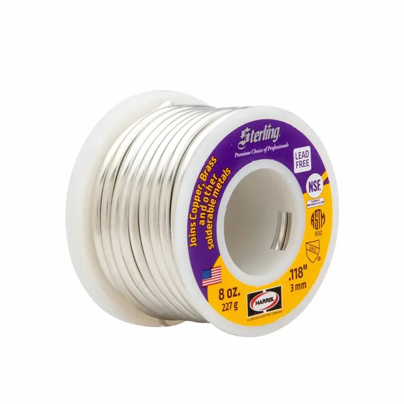 Harris Sterling Plumbing Solder Wire – 0.118" Diameter, Half-Pound Spool (Part #333515) 1